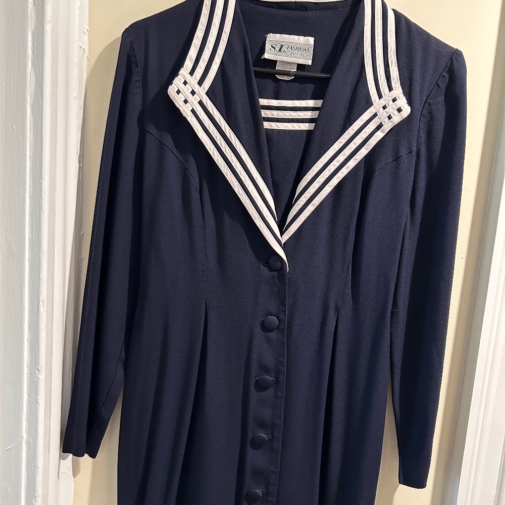 Vintage navy blue office dress